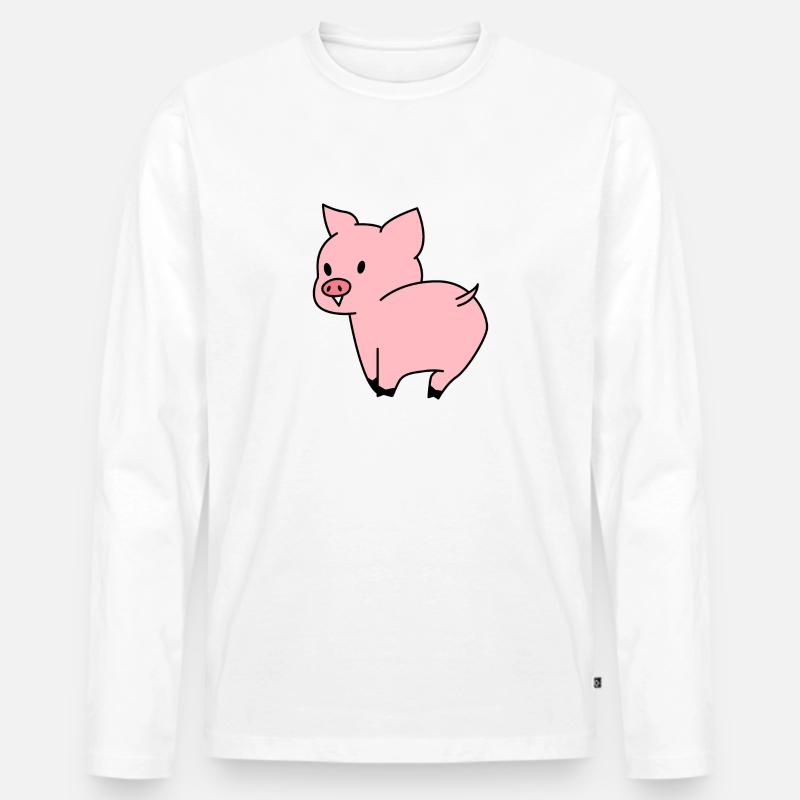Süßes Schwein - Männer Premium Bio Langarmshirt - Weiß