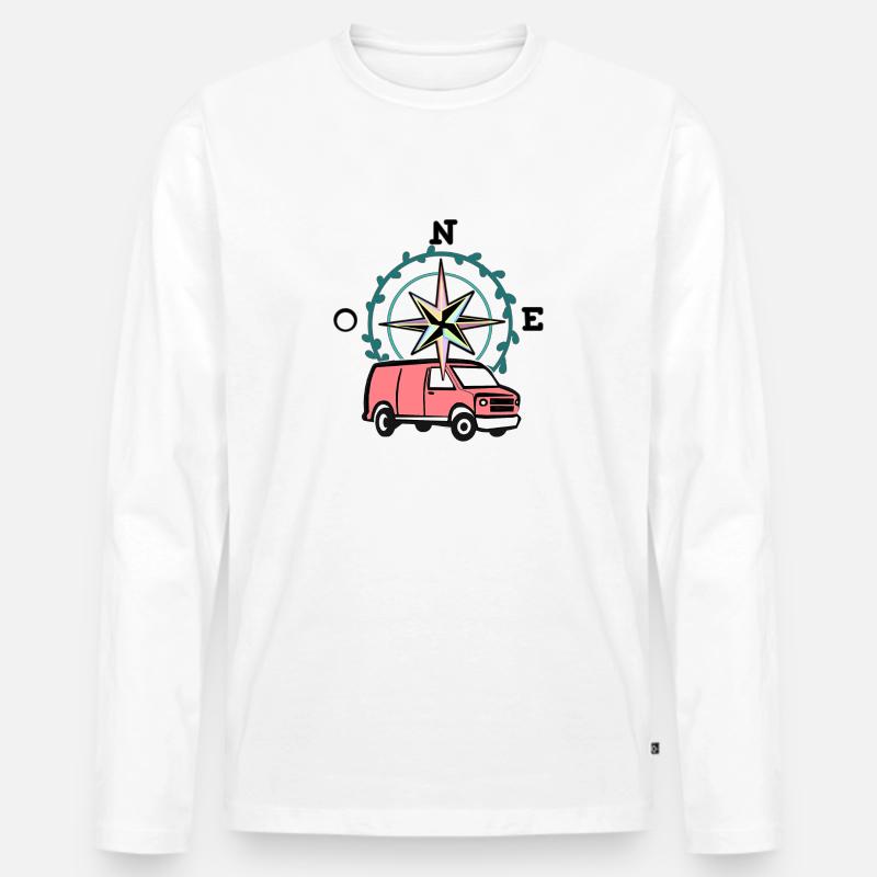 VAN LIFE - Männer Premium Bio Langarmshirt - Weiß