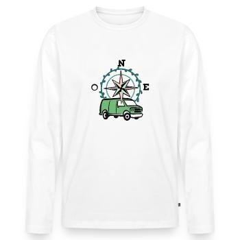 VAN LIFE - Men's Premium Organic Long Sleeve Shirt - white - Front - Nico (187cm)