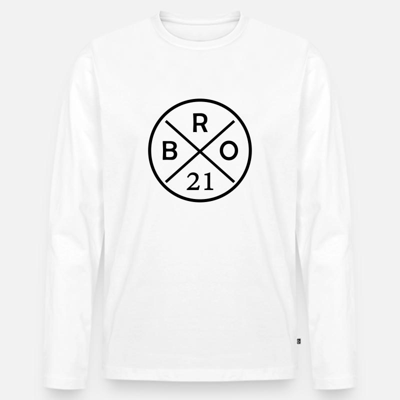 bro 21 - Männer Premium Bio Langarmshirt - Weiß