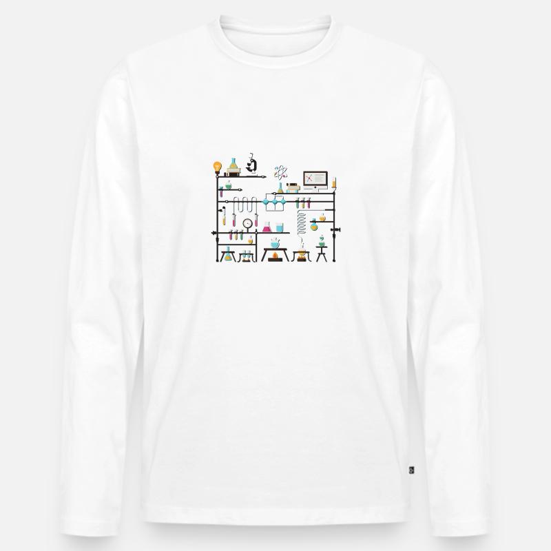 Chemie-Schüler oder Lehrer Shirt - Männer Premium Bio Langarmshirt - Weiß