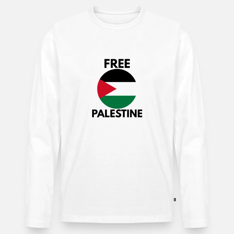 Freies Palästina - Männer Premium Bio Langarmshirt - Weiß