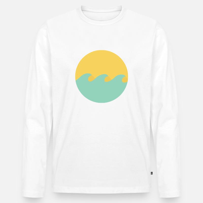 miami welle - Männer Premium Bio Langarmshirt - Weiß