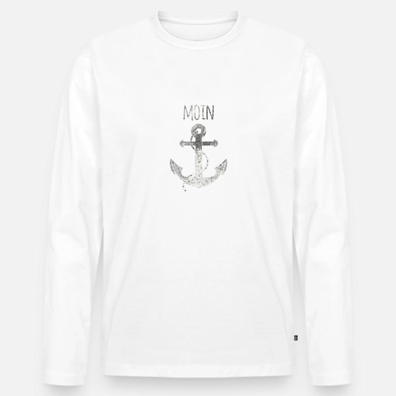 Anker MOIN Grunge - Männer Premium Bio Langarmshirt - Weiß