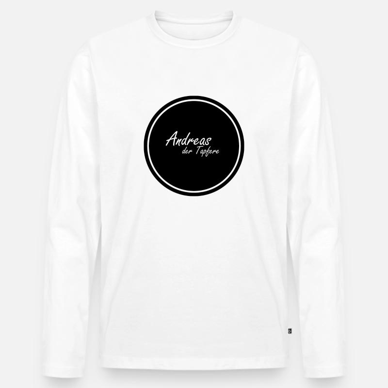 Andreas der Tapfere - Männer Premium Bio Langarmshirt - Weiß
