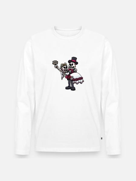 Married Skeletons - Men's Premium Organic Long Sleeve Shirt - white