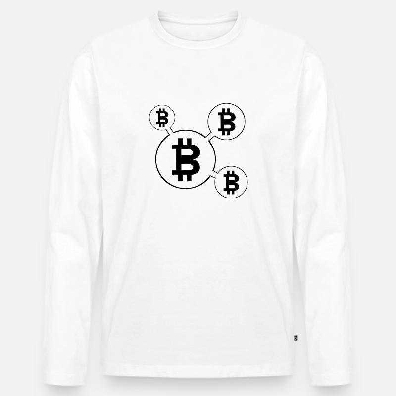 Bitcoin - Männer Premium Bio Langarmshirt - Weiß