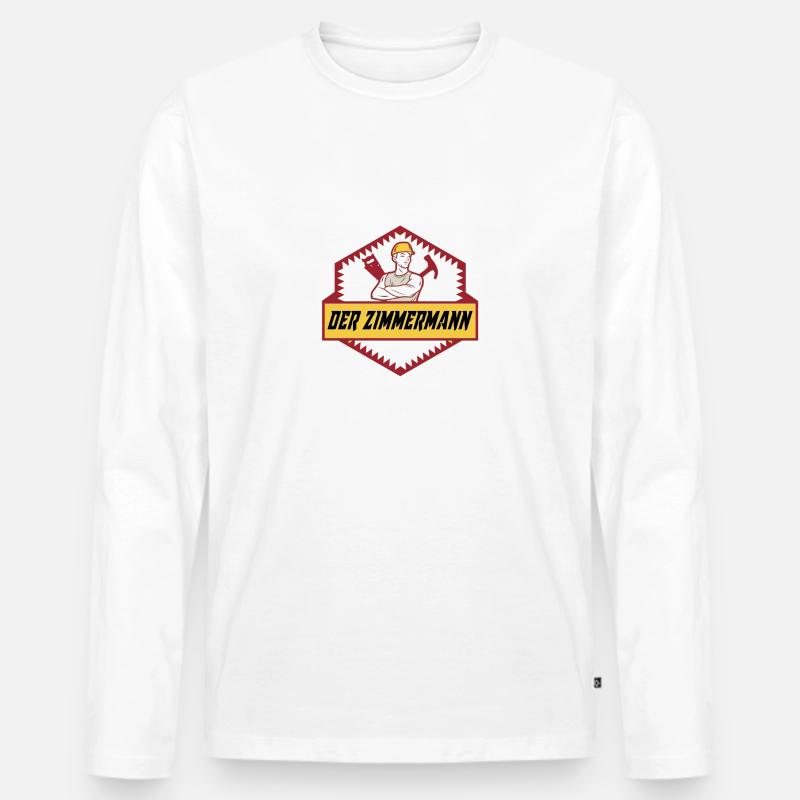 Zimmermann geschenk - Männer Premium Bio Langarmshirt - Weiß