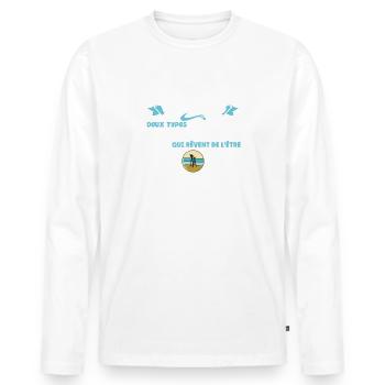 Sauveteur en mer, métier sauvetage, secouriste - T-shirt manches longues Premium bio Homme - blanc - Devant - Nico (187cm)