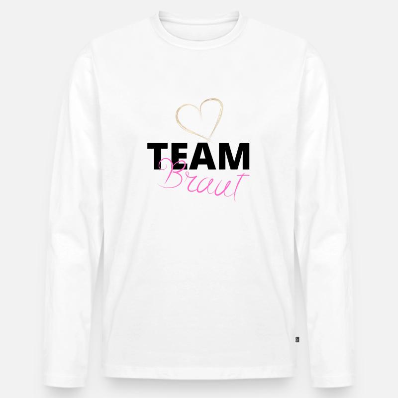 Team Braut - Männer Premium Bio Langarmshirt - Weiß