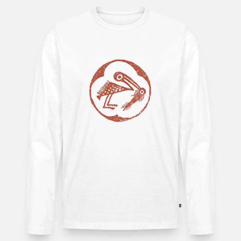 Fischreiher - Männer Premium Bio Langarmshirt - Weiß