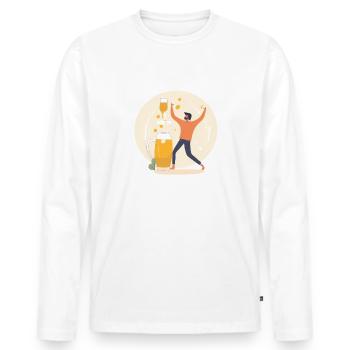 Bierbeschwörung - Für die Liebe zum Bier - Männer Premium Bio Langarmshirt - Weiß - Vorne - Nico (187cm)