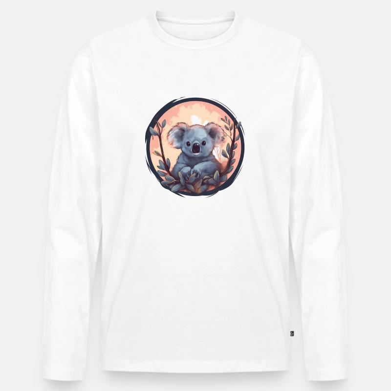 Süßer Koala - Männer Premium Bio Langarmshirt - Weiß
