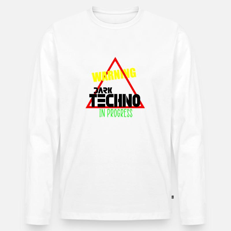 Düsterer Techno in Arbeit - Männer Premium Bio Langarmshirt - Weiß
