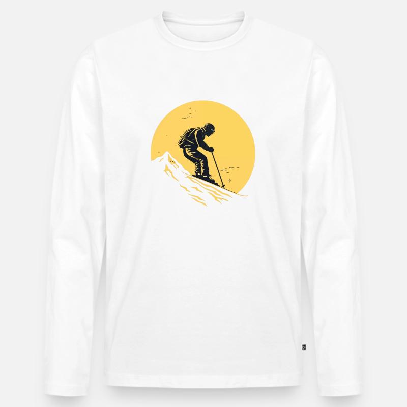 ski - Männer Premium Bio Langarmshirt - Weiß