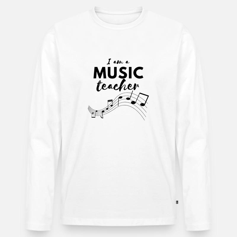 Ich bin eine MUSIKLEHRER-Sammlung - Männer Premium Bio Langarmshirt - Weiß