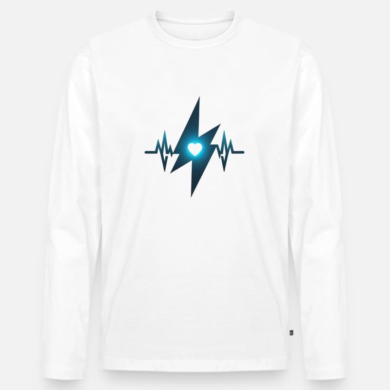 Liebe auf den ersten Blick - Männer Premium Bio Langarmshirt - Weiß