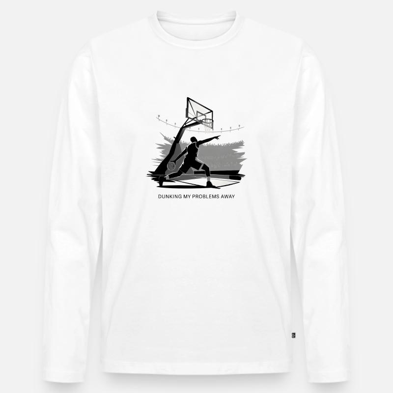 Dunking My Problems Away Basketball - Männer Premium Bio Langarmshirt - Weiß
