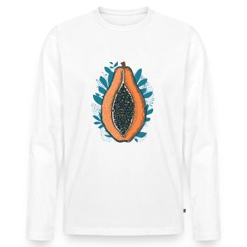 Papaya - Männer Premium Bio Langarmshirt - Weiß - Vorne - Nico (187cm)