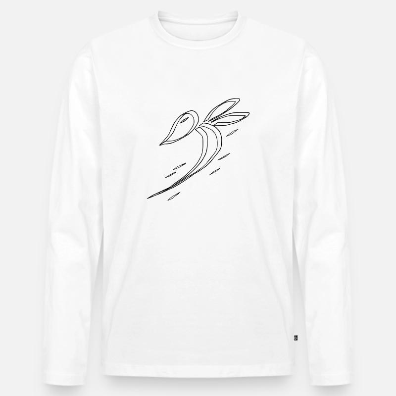 Hornisse - Männer Premium Bio Langarmshirt - Weiß