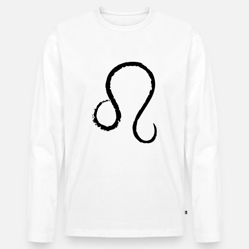 Sternzeichen Löwe - Leo - Männer Premium Bio Langarmshirt - Weiß