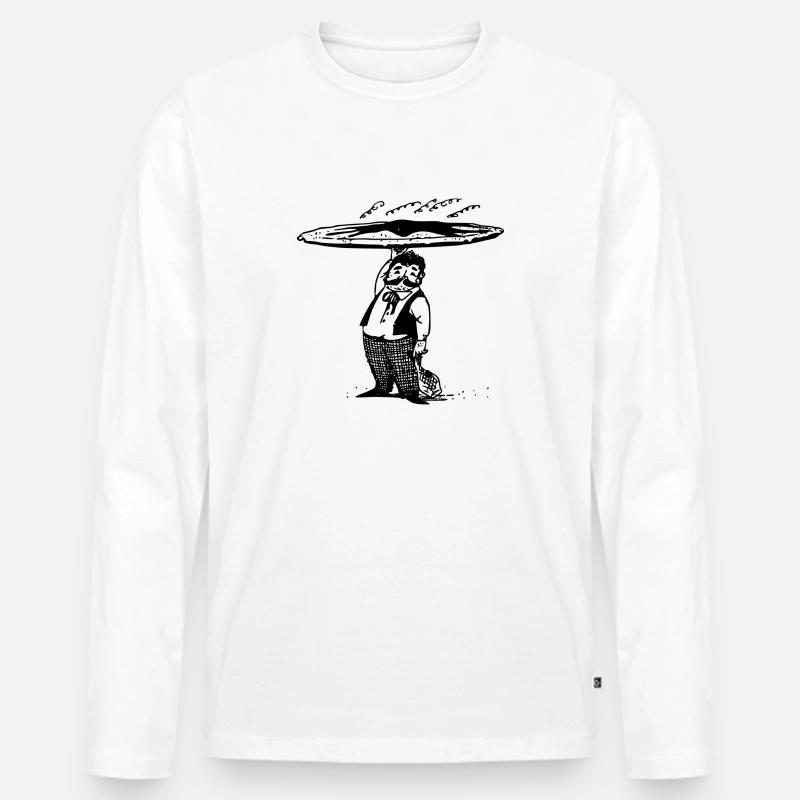 Pizza Pizza - Männer Premium Bio Langarmshirt - Weiß