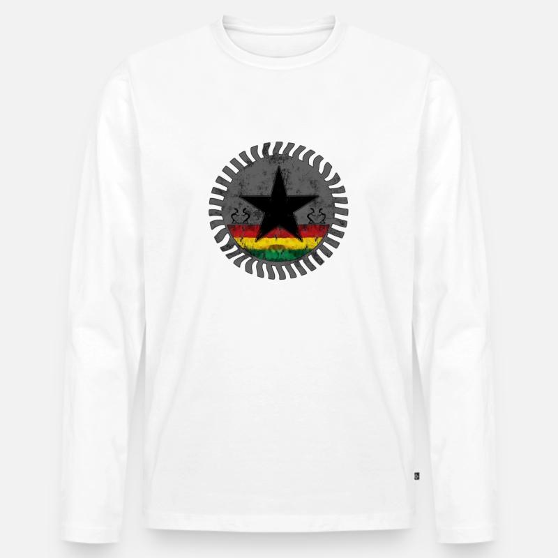 roots reggae star - Männer Premium Bio Langarmshirt - Weiß