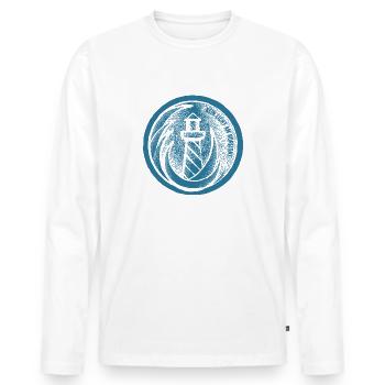 Kein Licht am Horizont - Men's Premium Organic Long Sleeve Shirt - white - Front - Nico (187cm)