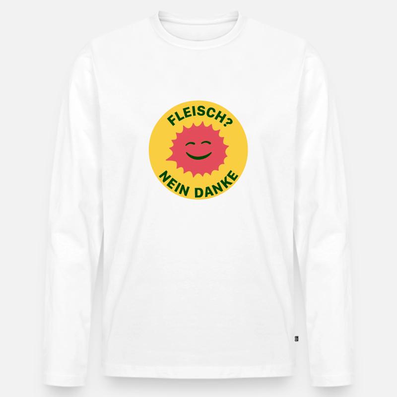 Fleisch Nein Danke - Männer Premium Bio Langarmshirt - Weiß