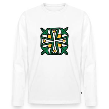 Croix celtique - T-shirt manches longues Premium bio Homme - blanc - Devant - Nico (187cm)