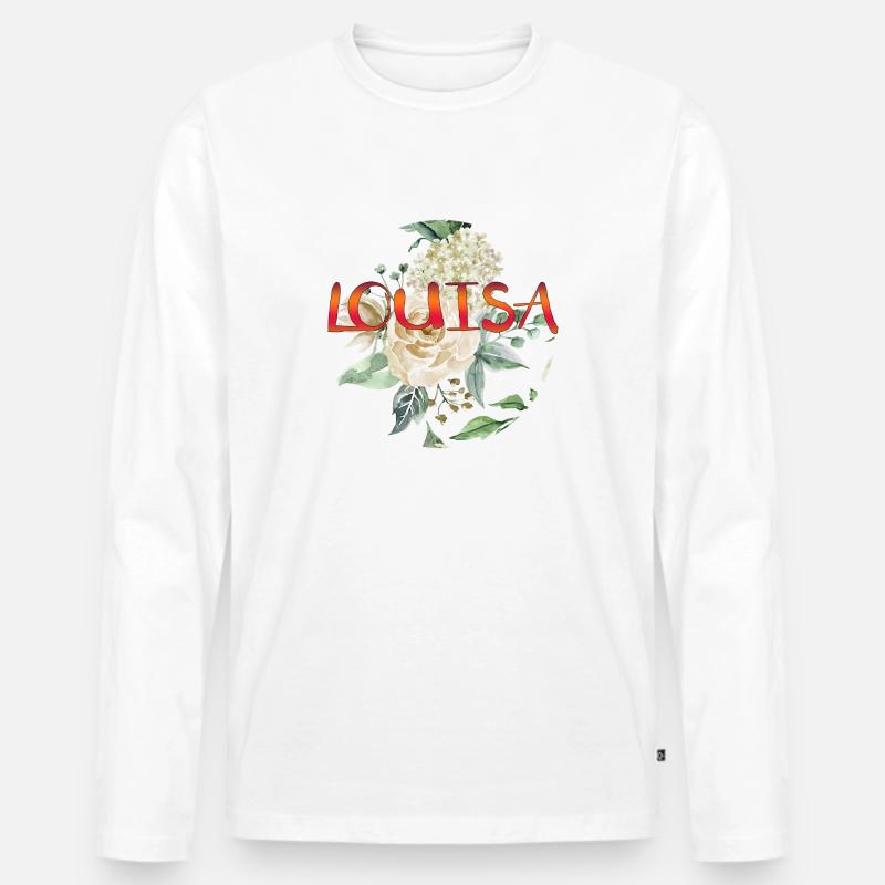 Louisa - Männer Premium Bio Langarmshirt - Weiß