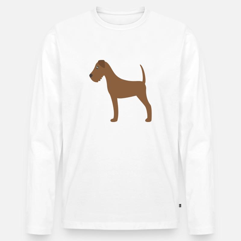 irish terrier - Männer Premium Bio Langarmshirt - Weiß