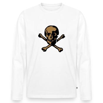 crâne terrifiant 2 - T-shirt manches longues Premium bio Homme - blanc - Devant - Nico (187cm)