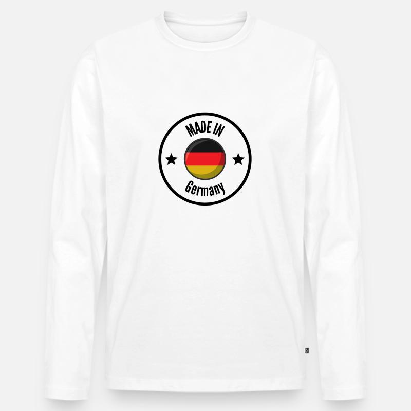 MADE IN GERMANY - Männer Premium Bio Langarmshirt - Weiß