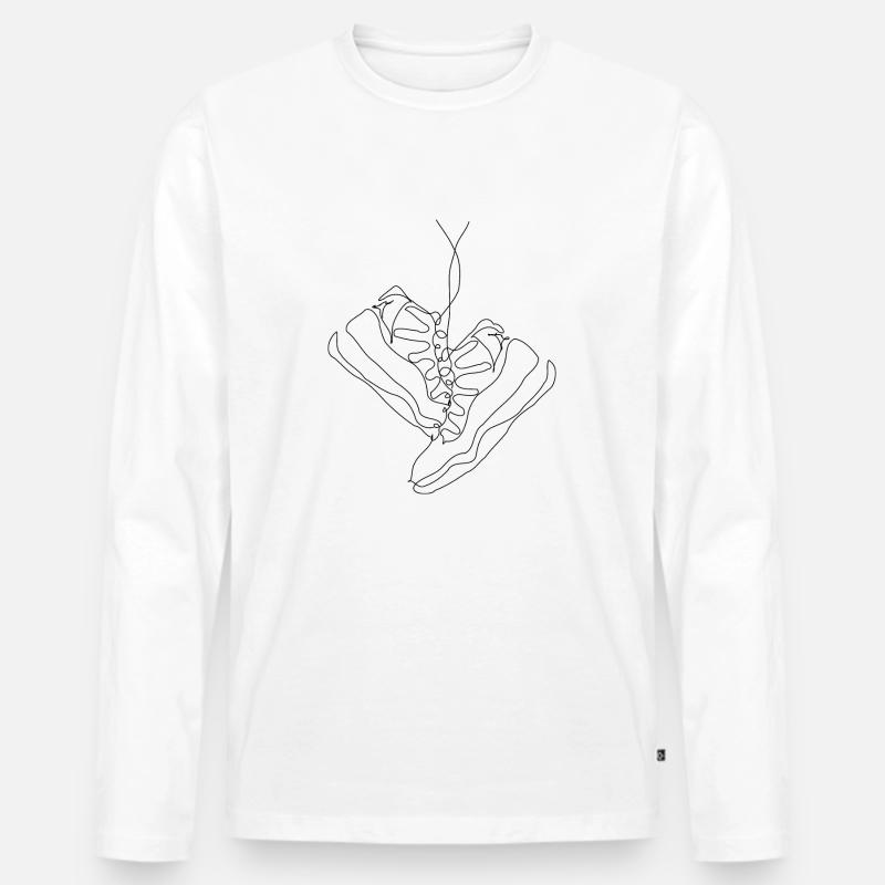 Schuh oneline - Männer Premium Bio Langarmshirt - Weiß