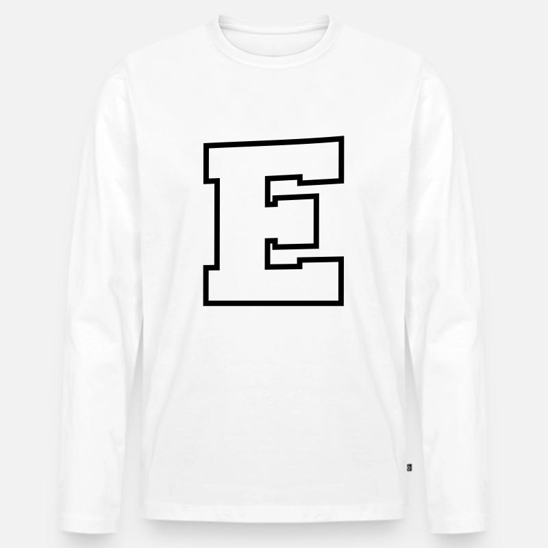 buchstabe E - Männer Premium Bio Langarmshirt - Weiß