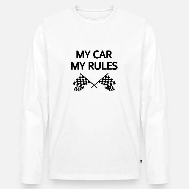 Auto - Männer Premium Bio Langarmshirt - Weiß