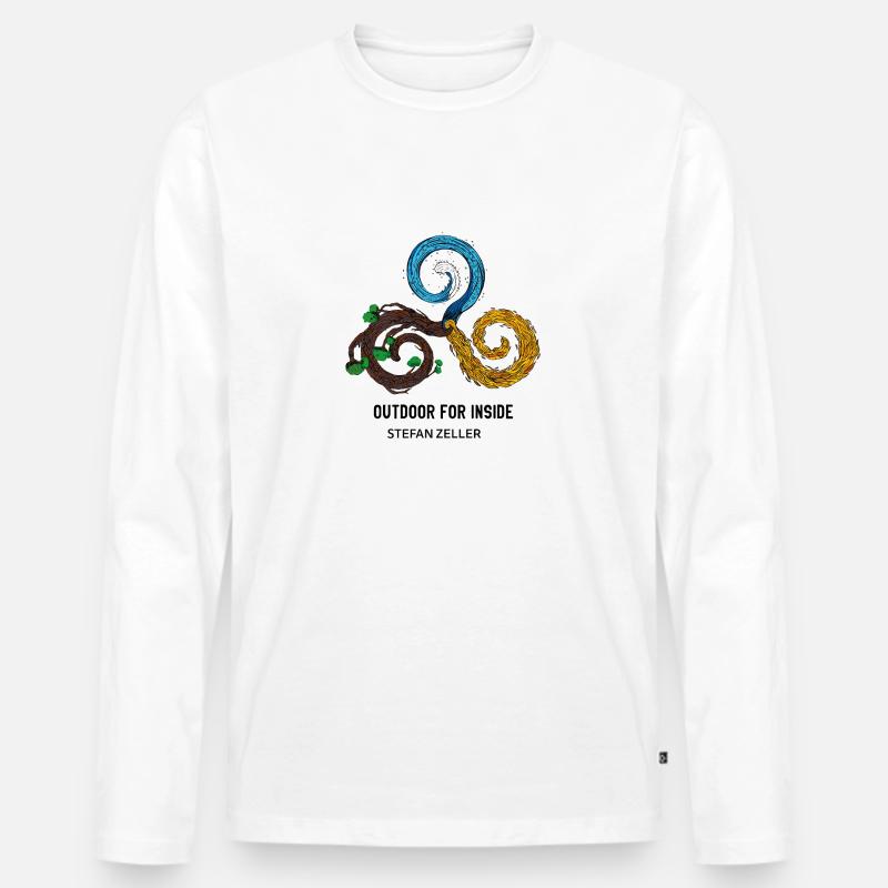 Outdoor for Inside - Männer Premium Bio Langarmshirt - Weiß