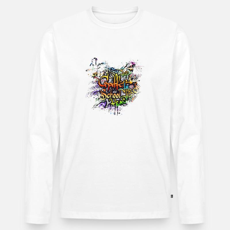 Graffitti - Männer Premium Bio Langarmshirt - Weiß