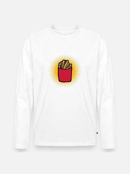 Blasting French fries - Men's Premium Organic Long Sleeve Shirt - white