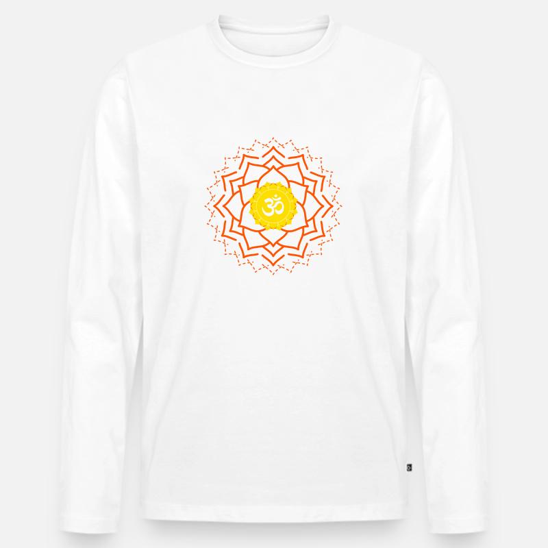 ohm zeichen 13 duftyoga - Männer Premium Bio Langarmshirt - Weiß