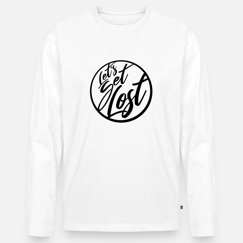 Lets Get Lost - Männer Premium Bio Langarmshirt - Weiß