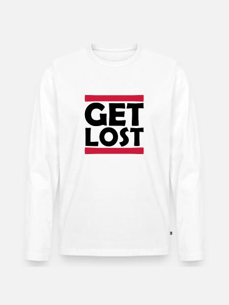 Strip Get Lost - Men's Premium Organic Long Sleeve Shirt - white