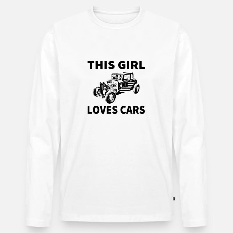 Auto - Männer Premium Bio Langarmshirt - Weiß