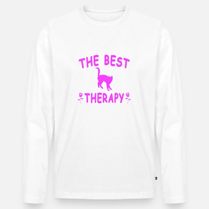 Katze - Männer Premium Bio Langarmshirt - Weiß