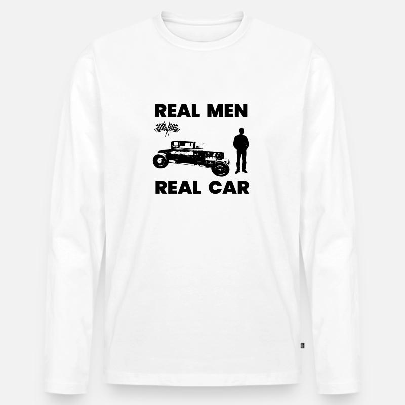 Auto - Männer Premium Bio Langarmshirt - Weiß