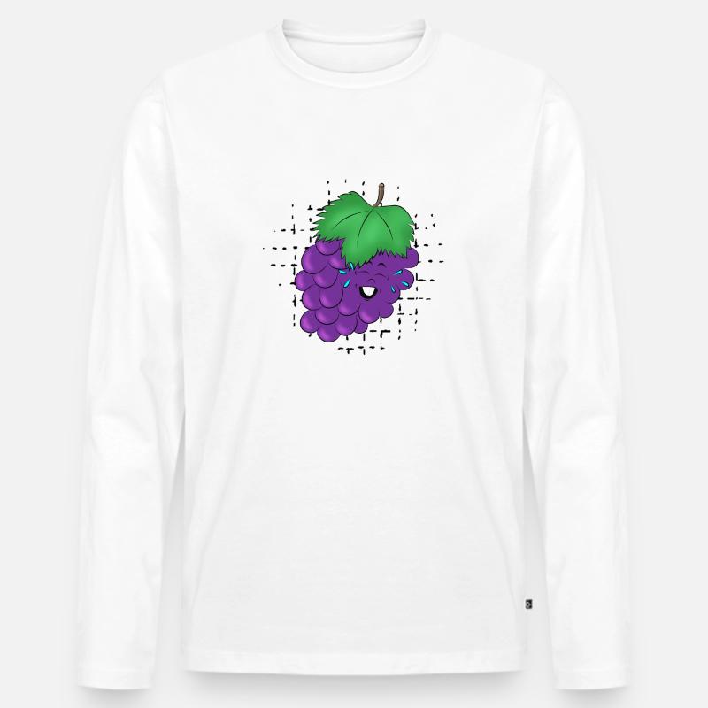Spaß haben mit Grape - Männer Premium Bio Langarmshirt - Weiß