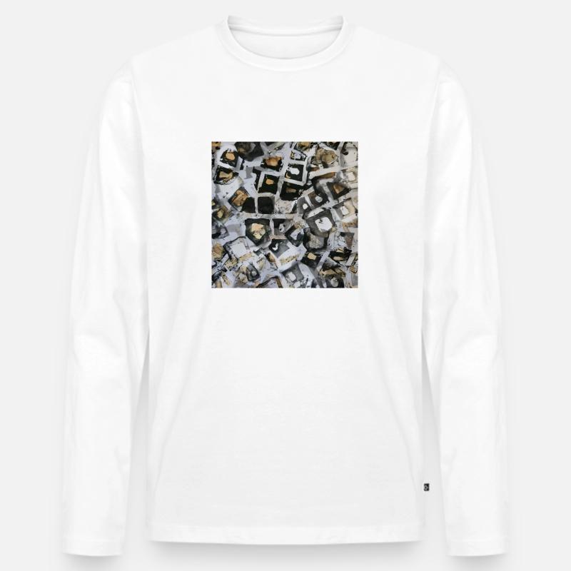 Pattern - Männer Premium Bio Langarmshirt - Weiß