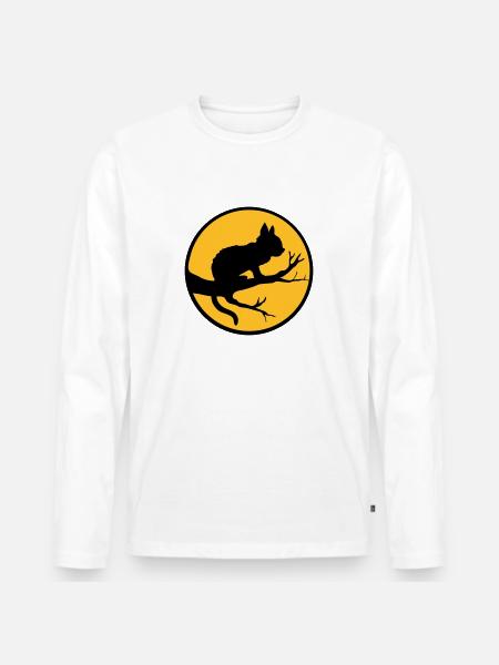 Black Cat Moon Tree - Men's Premium Organic Long Sleeve Shirt - white