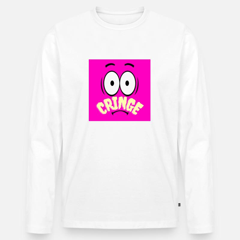 Fremdscham - In Jugendsprache - Männer Premium Bio Langarmshirt - Weiß